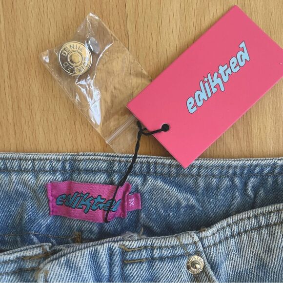 Relaxed Fit No Waistband Wide Leg Baggy Boyfriend Jeans XS / 2, size 25 NEW - Picture 7 of 9